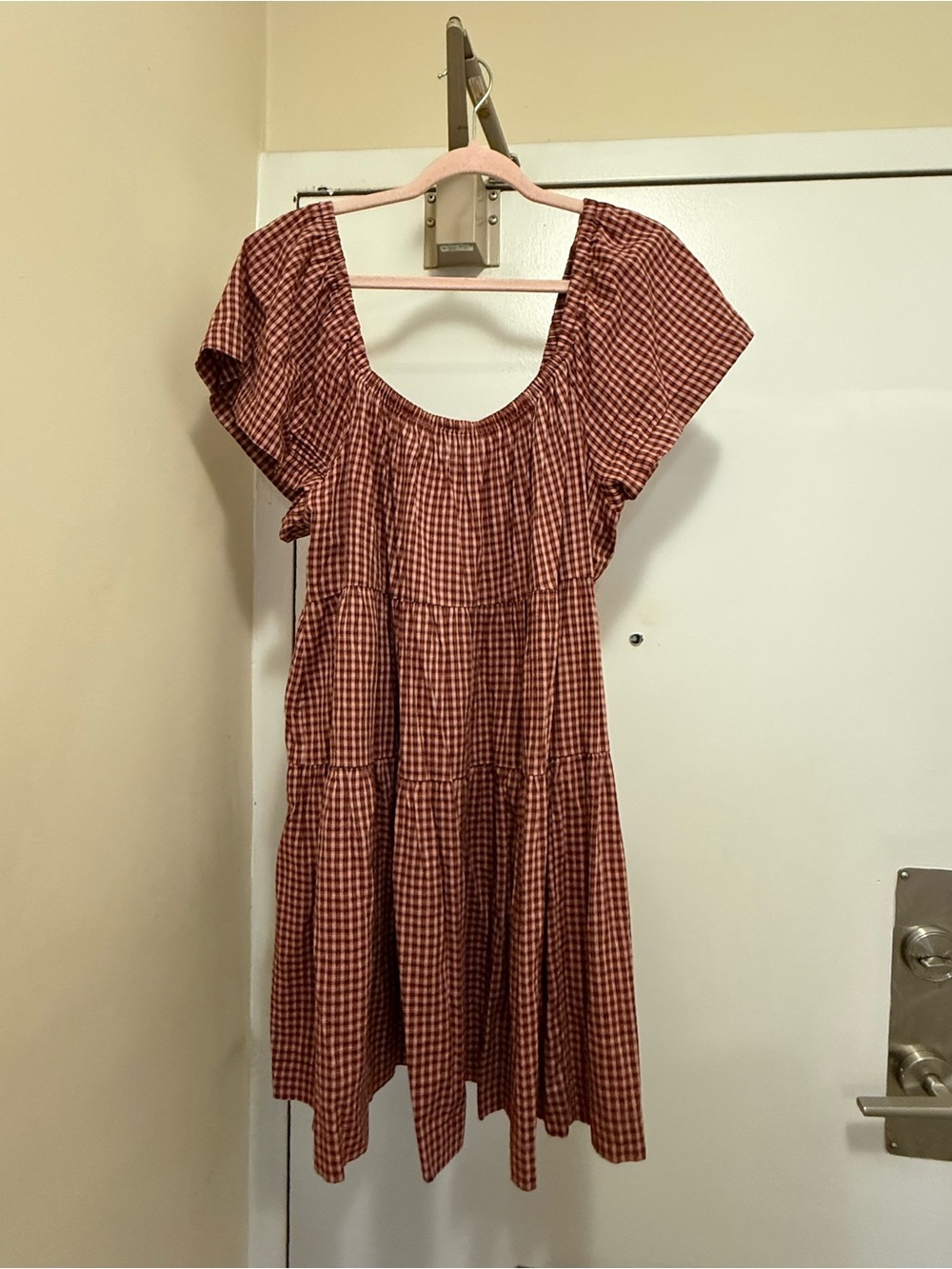 Old Navy Rust Gingham Mini Dress